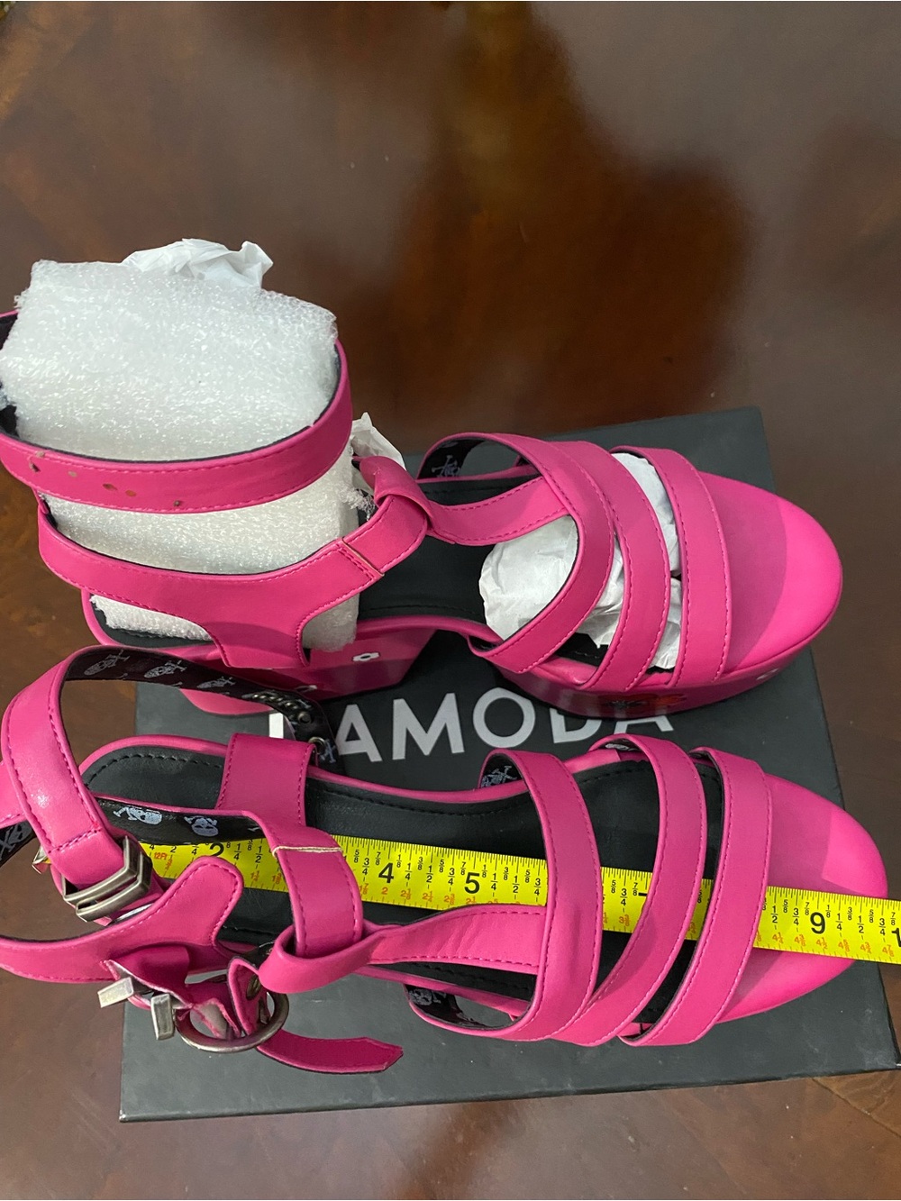 Moda Hot Pink Floral Platform Sandals - Picture 7 of 15